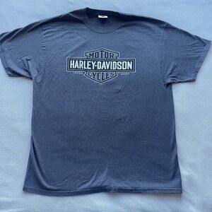 Harley Davisdon T Shirt Mens XL Carson City NV Double Sided Graphic Gray Biker